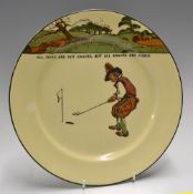 Royal Doulton golfing series ware plate-decorated with Crombie style golfing figures and with the