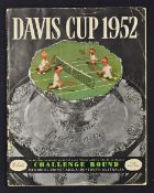 1952 Davis Cup Programme with creases to covers, spine appears worn, pages are generally clean