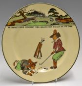 Royal Doulton golfing series ware plate-decorated with Crombie style golfing figures and with the