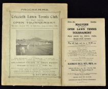 1920 Lawn Tennis Programmes to include Malvern 9th Annual Open Lawn Tennis Tournament programme date