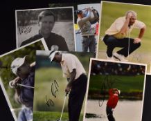 25 x golf press photographs all signed by both Major winners and Tour winners to include Bill