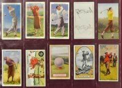 Collection of 10x various pre-war golfing cigarette cards to incl 5x Ogdens 'A. B.C Sport', 3x '