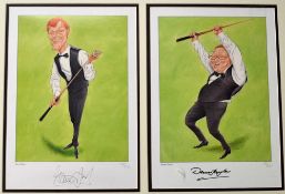 Signed Steve Davis and Dennis Taylor 1985 World Snooker Championship Final Print depicting