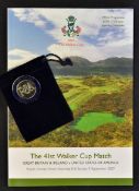 2007 Walker Cup golf programme and official R&A enamel badge - played at Royal County Down Golf Club