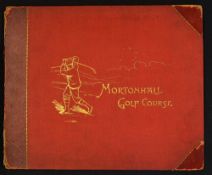 Rare Mortonhall Golf Course Vic. photograph book - half bound leather and gilt pictorial boards