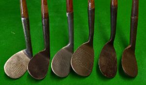 6x niblick irons - makers incl C Gibson Westward Ho stainless head, Rampant Lion, R Forgan Crown