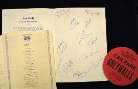 1980 Muirfield Open Golf Championship -interesting menu signed by Open golf champions staying at the