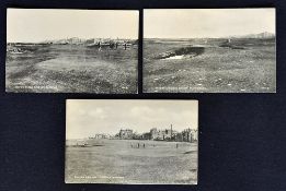 3x early St Andrews Old Golf Course postcards - Valentine Series Bromotype to incl "The Swilcan Burn