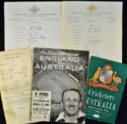 1961 and 1963 Australian Cricket Signed Team Sheets both sheets are complete featuring Benaud,