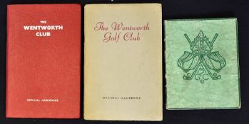 Browning, Robert H. K- Golf Club Handbook - 2x "The Wentworth Golf Club" c. 1953 in the original