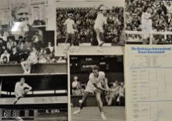 Collection of Tennis Signed Press Photographs to include O Davidson, R Taylor, B Hewitt, R McMillan,