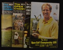 4x early 1970's Open Golf Championship programmes all signed by Open Champion Tony Jacklin to