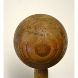 1950's wooden cricket conditioning hammer stamped "M.C.C Conditioning Hammer" to the head c/w