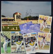 Brian Lara Signed Postcard Selection includes a large colour photograph measuring 38 x 27cm, another