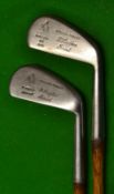Pair of matching H Crapper rustless irons to include a mid-iron and a mashie both stamped with the