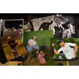 20 x golf press photographs all signed by Major Winners to include Peter Thomson, Gary Player,