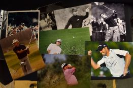 20 x golf press photographs all signed by Major Winners to include Peter Thomson, Gary Player,