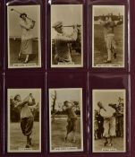 Set of Millhoff Golf Cigarette Cards c. 1928 complete set of 27/27 titled 'Famous Golfers' real