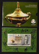 2014 Ryder Cup Bank of Scotland signed commemorative new generation £5 note - signed by 10