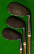 3x niblick irons - incl Tom Stewart, Oak Tree Brand and Vickers with Bowline knot