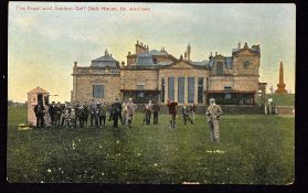 Tom Morris St Andrews golfing colour postcard - titled ' The Royal and Ancient Golf Club House, St
