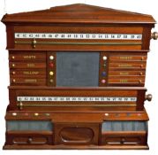 Wooden Snooker Score Board a modern board with slate centre, two rotating brass sliding markers,