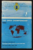 1963 Open Golf Championship programme signed by the winner Bob Charles to the cover - played at