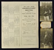 1921 Wimbledon Lawn Tennis Championship Meeting Programme and Photo cards to include B.I.C. Norton