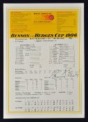 2x 1996 Signed Shaun Pollock Warwickshire v Leicestershire Cricket Score Cards for the Benson and