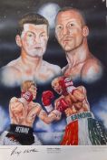 Boxing Ricky Hatton Signed Print a colour print 'Hatton v Magee' 2002 Manchester signed by the