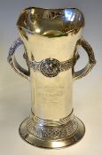 Fine 1922 Irish silver golf trophy presented by Royal Lytham and St. Anne's - with Celtic handles