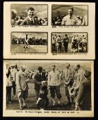 2x rare Duke of York v Mr Frank Hodges Wales golfing postcards - issued by Pathe both unused -