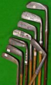 8x assorted blade putters and Putting cleeks - makers incl Maxwell Upright, Robert Forgan, J H