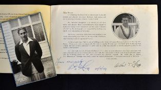 Arthur Fagg (England and Kent) signed souvenir benefit cricket book - "Arthur Fagg Presents a