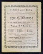 Scarce 1891 Wenlock Olympian Society Annual Games Meeting Programme comprising a single folded