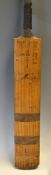 W. Hammond signed cricket bat - Nicolls Hammomd signature cricket bat signed on the back to Simon