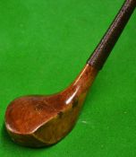 Fine A H Scott POWF small scare head brassie - with makers oval shaft stamp mark and full wrap