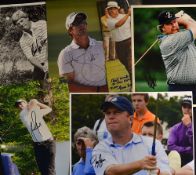 25 x golf press photographs all signed by both Major winners and Tour winners to include Gene