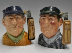 2x Royal Doulton Golfer character jugs - to include 1st model 1970 and the 1987 Special Ltd