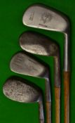 4x assorted mashie/mashie niblick/niblicks irons to incl Tom Stewart, Rangefinder, Peter McEwan deep