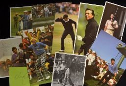 9 x Major Golf Winners signed photos to incl Ballesteros x 2, Bob Charles, Faldo (signature only),