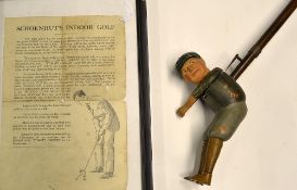 Scarce Schoenhut's Tommy Green mechanical miniature golfer - retaining most of the original hide