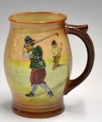 Royal Doulton Golfing Queens ware tankard c.1936 - decorated with Crombie style golfing figures
