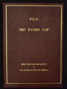 Rare 1987 Ryder Cup VIP signed programme - bound in leather and gilt boards and signed to the