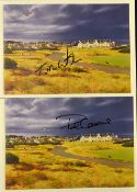 Carnoustie Illustrated Golf Gift Cards Signed by Open Winners - Tom Watson & Paul Lawrie winners