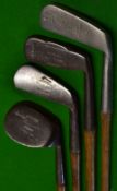 4x various irons and putter to incl a Thornton near circular niblick, Tom Stewart smf mid iron,