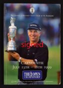 1999 Carnoustie Open Golf Championship programme signed by 30x Open and other Major Golf Champions -