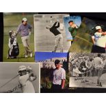 25x golf press photographs all signed by both Major winners and Tour winners to include Rory