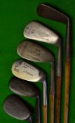 6x various mashie and mashie niblicks - makers incl F H Ayres, Geo Nicoll et al together with