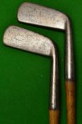 2x early Anderson Anstruther heavy blade putters c. 1895 - stamped J Preston Leamington to the